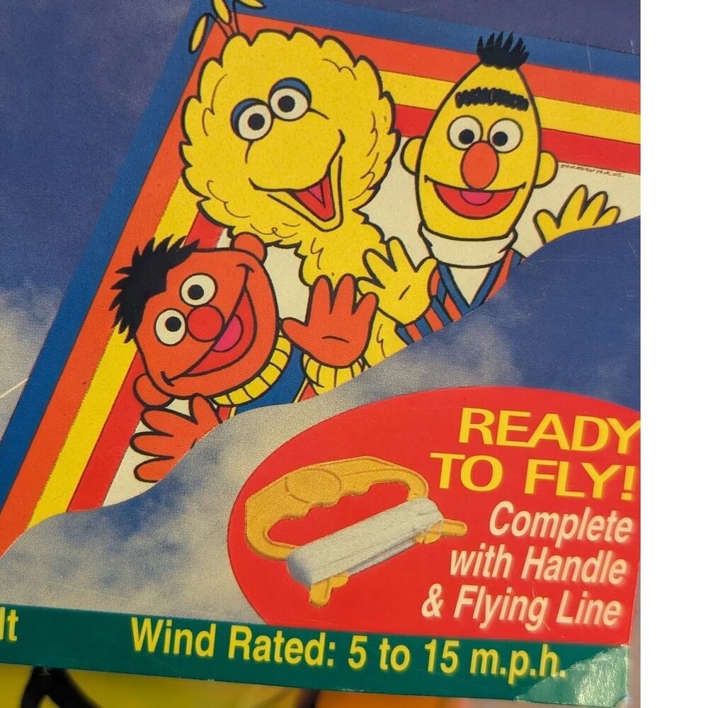 Vtg Seasame Street Kite with Burt , Ernie, and Big Bird